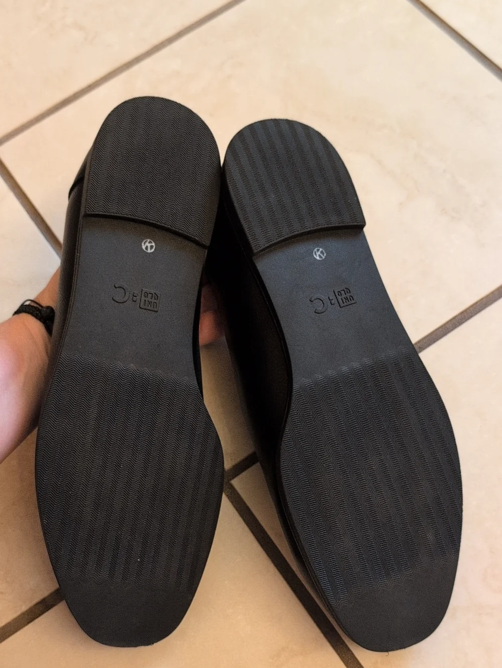 NEW UNIQLO : C Square Flat Shoes black Japanese Minimalist Style Size 7.5